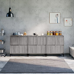 Maison Chic Ensemble de 3 Buffets,commode,console pour rangement sonoma gris 60x35x70 cm bois d'ingénierie -MN94100