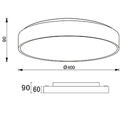 Avis Rond LED Plafonnier 95W CCT 3000K 4000K Lampe 80cm Plafonnier Boutique Bureau Salon Chambre 230V COLEUR MARRON