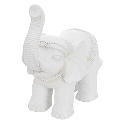 ML-Design Figurine Eléphant Blanc 36x19x39 cm, Finition Orientale, Intérieur/Extérieur, Statue Eléphant Porte-Bonheur, Sculpture Feng Shui, Figurine de Richesse, Ornament Antique, Décoration de Jardin