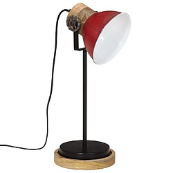 vidaXL Lampe de bureau 25 W rouge délavé 17x17x50 cm E27