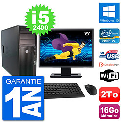 PC Tour HP Z210 Ecran 19" Intel i5-2400 RAM 16Go Disque Dur 2To Windows 10 Wifi · Occasion 