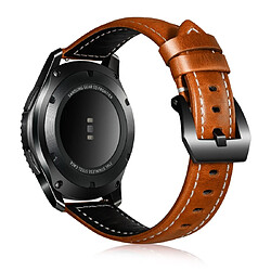 Wewoo Bracelet pour montre connectée de sport en cuir arbre Samsung Galaxy Watch Active 22 mm Marron