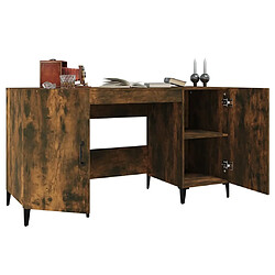 Maison Chic Bureau,Table de travail,bureau de travail pour chambre Chêne fumé 140x50x75 cm Bois d'ingénierie -GKD29753 pas cher