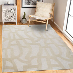 Thedecofactory ECOSSA - Tapis graphique motifs en relief écru 160x230