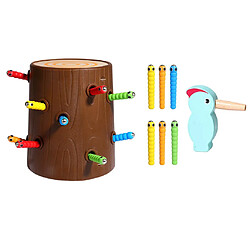 En Bois Préscolaire Bébé Infantile Oiseau Attraper Ver Playset Montessori Jouet Cadeau Kit