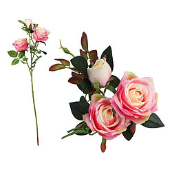 Totalcadeau Fleurs artificielles décoratives roses Rose (5 pièces-60 Cm) Couleur - Blanc pas cher