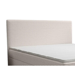 Acheter Vente-Unique Ensemble complet boxspring tête de lit + sommier + matelas + surmatelas - 160 x 200 cm - Velours côtelé - Beige - NARA de YSMÉE