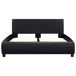 Avis Maison Chic Lit adulte - Lit simple Cadre de lit,Structure du lit Contemporain Noir Similicuir 140x200 cm -MN29737