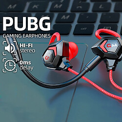 GUPBOO Casque de jeu PUBG casque Hi-Fi stéréo filaire double micro casque antibruit pour la Communication de conférence de jeu 