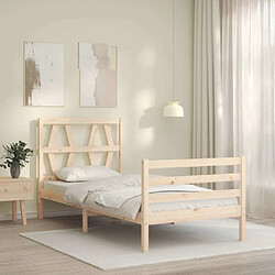 Avis Maison Chic Cadre/structure de lit avec tête de lit pour adulte - Lit Moderne Chambre simple bois massif -MN86295