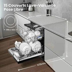 Lave-vaisselle pose libre Comfee Inox Noir 60cm