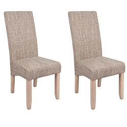 Dansmamaison Duo de chaises Beige Tissus/Bois - PURE