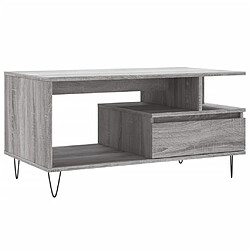 vidaXL Table basse Sonoma gris 90x49x45 cm Bois d'ingénierie