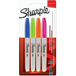 Marqueur permanent Sharpie 2065403 Pochette de 4 marqueurs couleurs FUN - SHARPIE