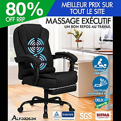 ALFORDSON Fauteuil de Bureau de Massage avec Repose-pieds Siège de jeu Exécutif