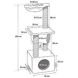 Acheter FLAMINGO Arbre à chat Gulf Gris 35x35x103 cm