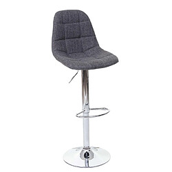 Decoshop26 2x tabourets de bar comptoir chaise haute en tissu gris foncé base et cadre en acier chromé 04_0000106