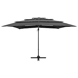 Avis Maison Chic Parasol Jardin | Parasol à 4 niveaux avec mat en aluminium Anthracite 250x250 cm - GKD12204