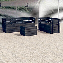 Maison Chic Salon palette de jardin 6pcs,Table et Chaises d'extérieur,Mobilier de jardin Bois de pin massif Gris foncé -MN66465