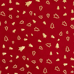 Atmosphera, Createur D'Interieur Chemin de table de Noël Sapin effet velours - Rouge et doré