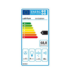 Hotte visière 60cm 344m3/h blanc - AHC 640 WH - AIRLUX