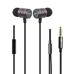 Wewoo Écouteurs gris pour iPhone, iPad, Galaxy, Huawei, Xiaomi, LG, HTC et Autres Smartphones Nylon Weave In-Ear Contrôle du Fil Écouteur avec Micro, 