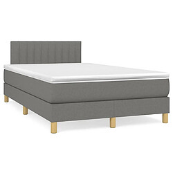 Maison Chic Lit adulte- Lit + matelas + LED,Sommier à lattes de lit matelas LED gris foncé 120x190 cm tissu -GKD63594