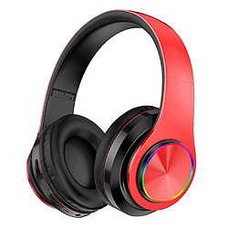 Acheter Casque Sport Bluetooth Sans Fil Casque Rechargeable FM TF Rouge + Noir