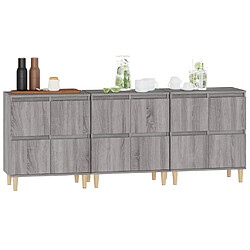 Avis vidaXL Buffets 3 pcs sonoma gris 60x35x70 cm bois d'ingénierie