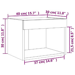 vidaXL Tables de chevet murales avec lumières LED 2 pcs chêne fumé pas cher