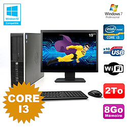 Lot PC HP Compaq 6200 Pro SFF Core i3 3.1GHz 8Go 2To DVD WIFI W7 + Ecran 19 - Occasion