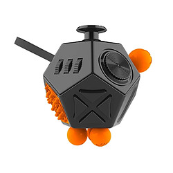 Wewoo Cube anti stress noir pour les adultes et les enfants 12 côtés Fidget génération 2 décompression jouets Bureau Magic Dice drôle soulage l'anxiété le Creative cadeau avec engrenages cadran rotatif 360 degrés Joystick 