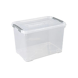 ALLIBERT Boîte de rangement Handy Plus - Clips gris - Couvercle transparent - 65 L