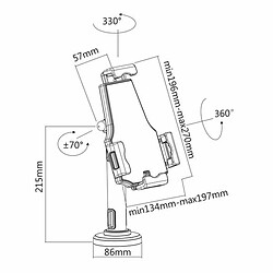Avis Kimex Support universel tablette 7.9''-10.5'', Installation table/mur