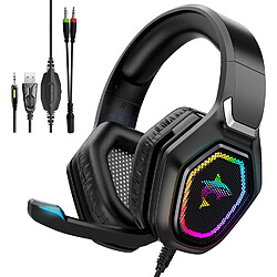 Chrono havit Casque Gamer RGB avec Pilote de 50 mm, contrôle en Ligne et Microphone HD, Casque Gaming pour PS4 / PS5 / Xbox One/PC/Ordinateur Portable(noir)