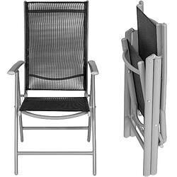 Avis Tectake Lot de 8 chaises de jardin pliantes en aluminium - noir/gris