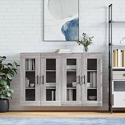 Maison Chic Lot de 2 Armoires murales,Meuble de Rangement,Armoire Suspendue sonoma gris bois d'ingénierie -MN52660