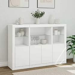 Acheter Maison Chic Lot de 3 Commode Buffet - Meuble de rangements avec lumières LED blanc bois d'ingénierie -GKD88010