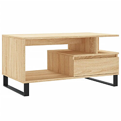 vidaXL Table basse Chêne sonoma 90x49x45 cm Bois d'ingénierie