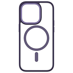 QDOS Coque pour iPhone 14 Pro Hybrid Soft avec Snap Compatible MagSafe Violet 