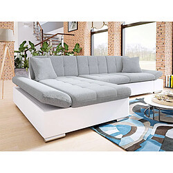 Bestmobilier Livio - canapé d'angle - convertible avec coffre - 4 places - style contemporain - gauche Livio - canapé d'angle - convertible avec coffre - 4 places - style contemporain - gauche - Blanc / Gris