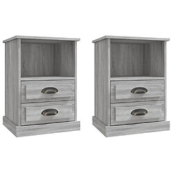 Maison Chic Lot de 2 Tables de chevet - Tables de Nuit sonoma gris 43x36x60 cm