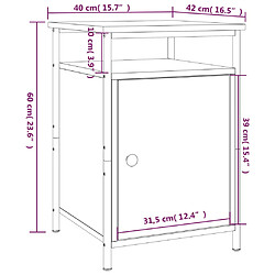 vidaXL Tables de chevet 2 pcs chêne fumé 40x42x60 cm bois d'ingénierie pas cher