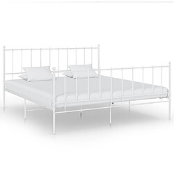 vidaXL Cadre de lit sans matelas blanc métal 140x200 cm 