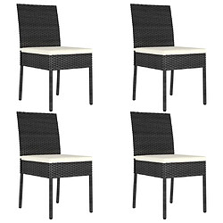 vidaXL Chaises à manger de jardin lot de 4 Résine tressée Noir 