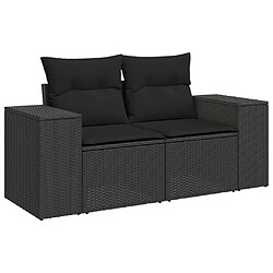 Avis Maison Chic Ensemble Tables et chaises d'extérieur 7pcs avec coussins,Salon de jardin noir résine tressée -GKD753565