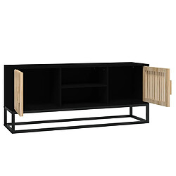 Acheter Maison Chic Meuble TV scandinave - Banc TV pour salon noir 105x30x45 cm bois d'ingénierie et fer -MN54771