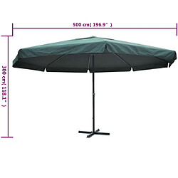 Acheter vidaXL Parasol vert aluminium 500 cm