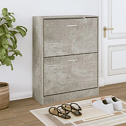 vidaXL Armoire à chaussures Gris béton 63x24x81 cm Bois d'ingénierie 