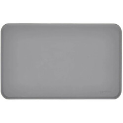 Basics Tapis de gamelle en silicone étanche pour animaux de compagnie - 47 x 29 cm, Gris